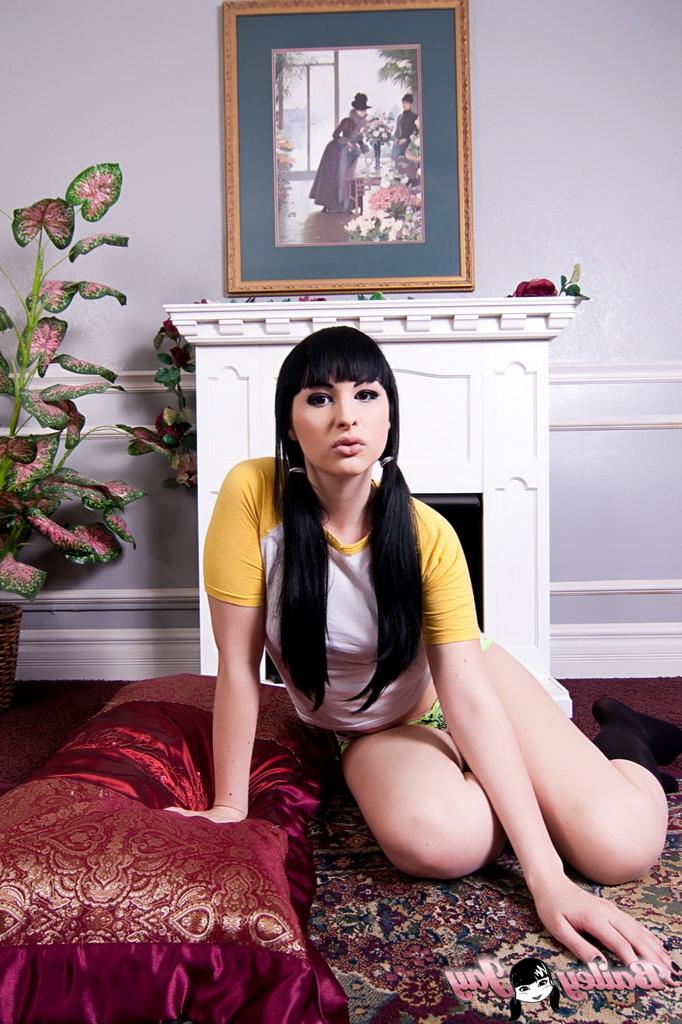 12P TS Bailey Jay starring Lounging By The Fireplace Hot Photos