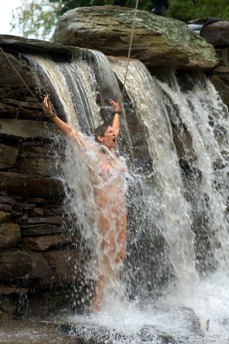 20P Bound sluts Cherry Torn & Iona Grace getting humiliated at the waterfalls