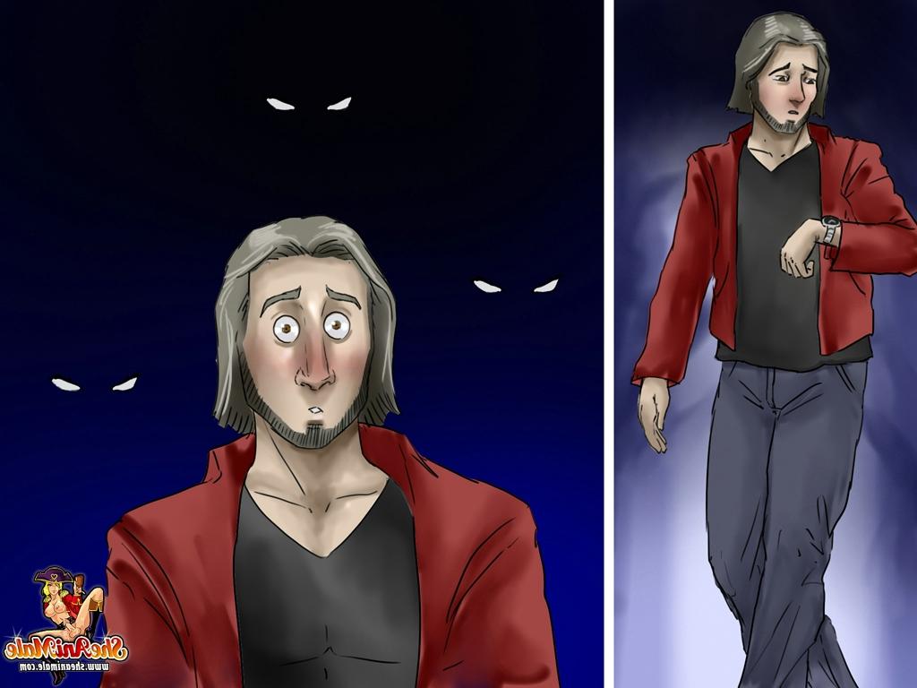 12P Wilde Shemale-Monster ficken einen verlorenen Jungen in einem abgefahrenen Cartoon-Gangbang