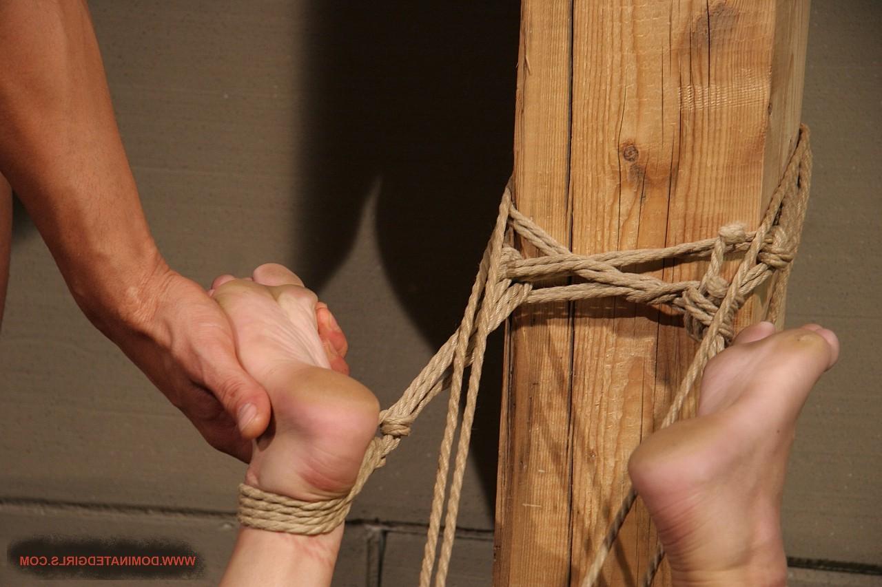 18P Redhead with natural tits Krisztin gets tied up and fucked in a BDSM scene