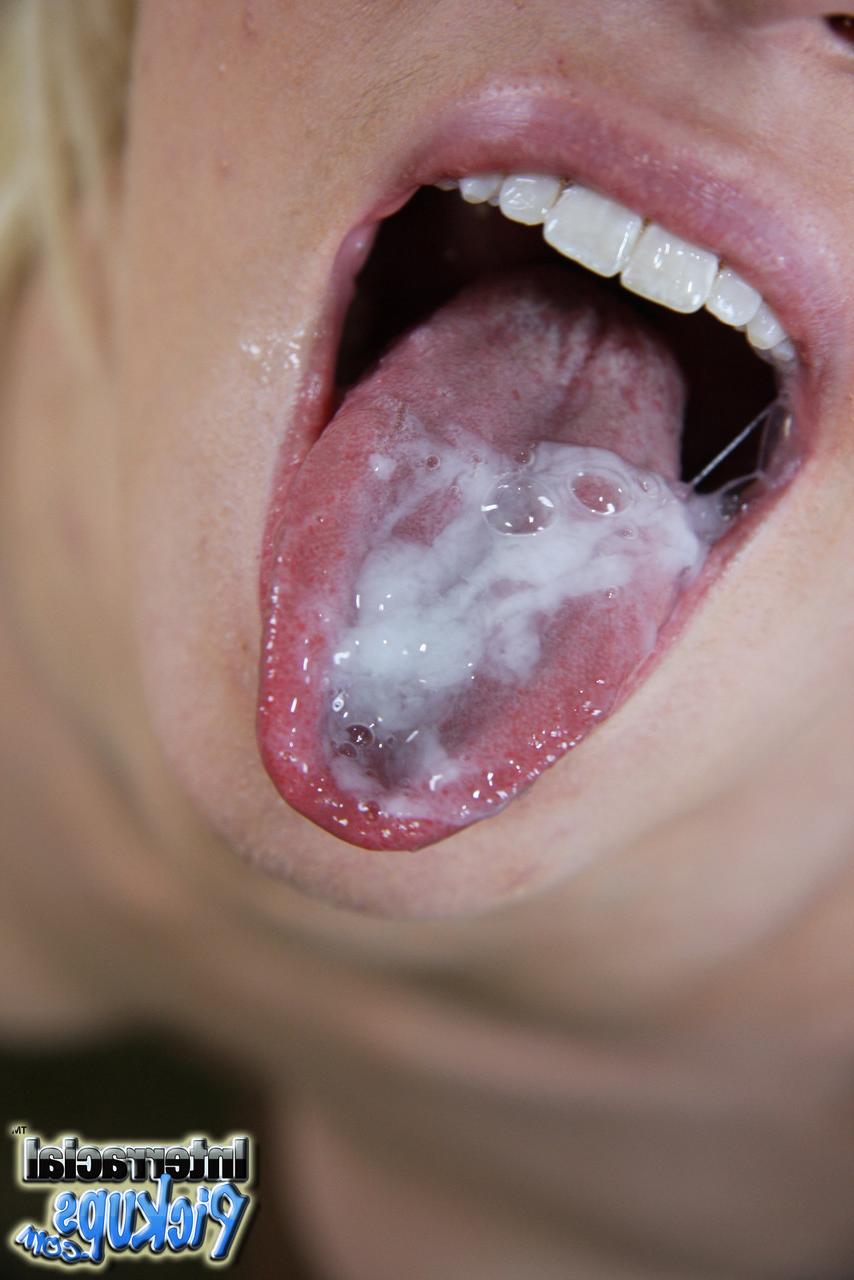 20P Blonde Jada Stevens squeezes cum out of huge black sausage and eats it