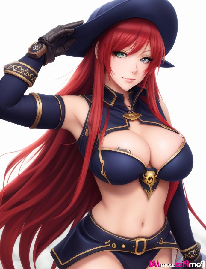 11P La belleza pelirroja hentai Tanine posa con su disfraz atractivo y muestra sus grandes tetas