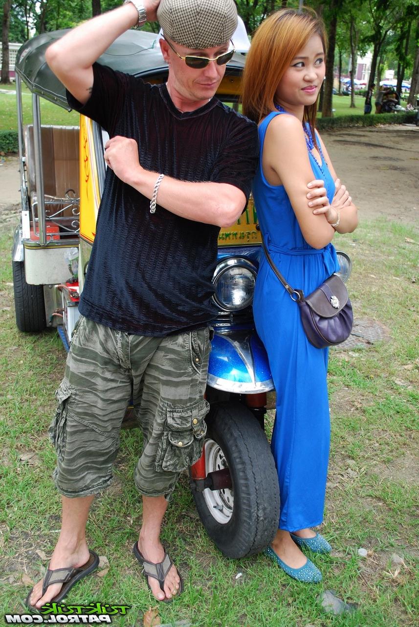 17P Beautiful Thai girl Mon flirting with a cute male tourist in public