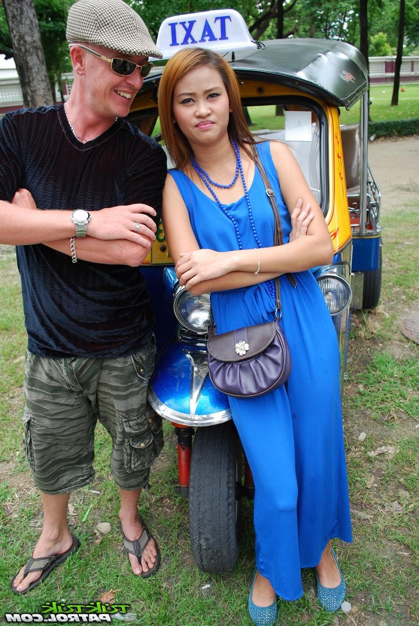 17P Beautiful Thai girl Mon flirting with a cute male tourist in public