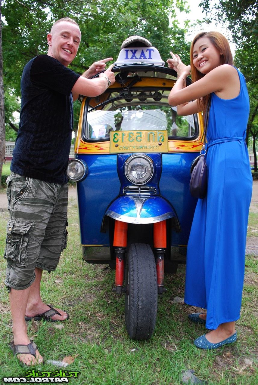 17P Beautiful Thai girl Mon flirting with a cute male tourist in public