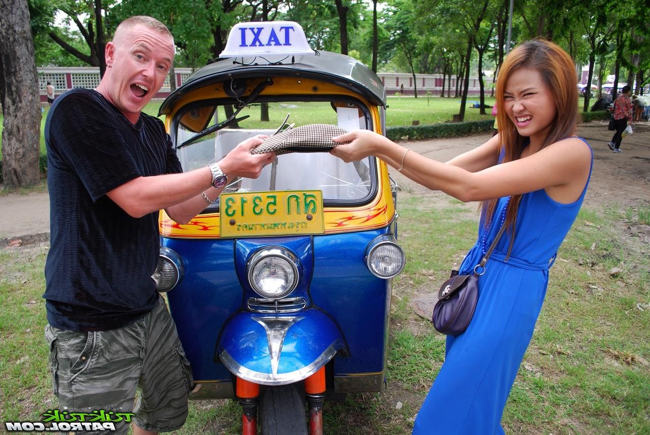 17P Beautiful Thai girl Mon flirting with a cute male tourist in public