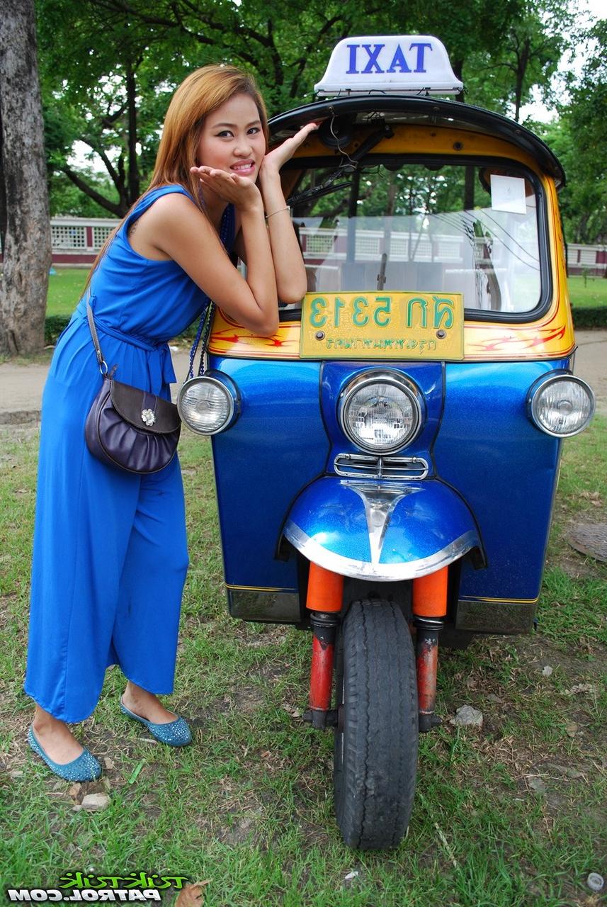 17P Beautiful Thai girl Mon flirting with a cute male tourist in public