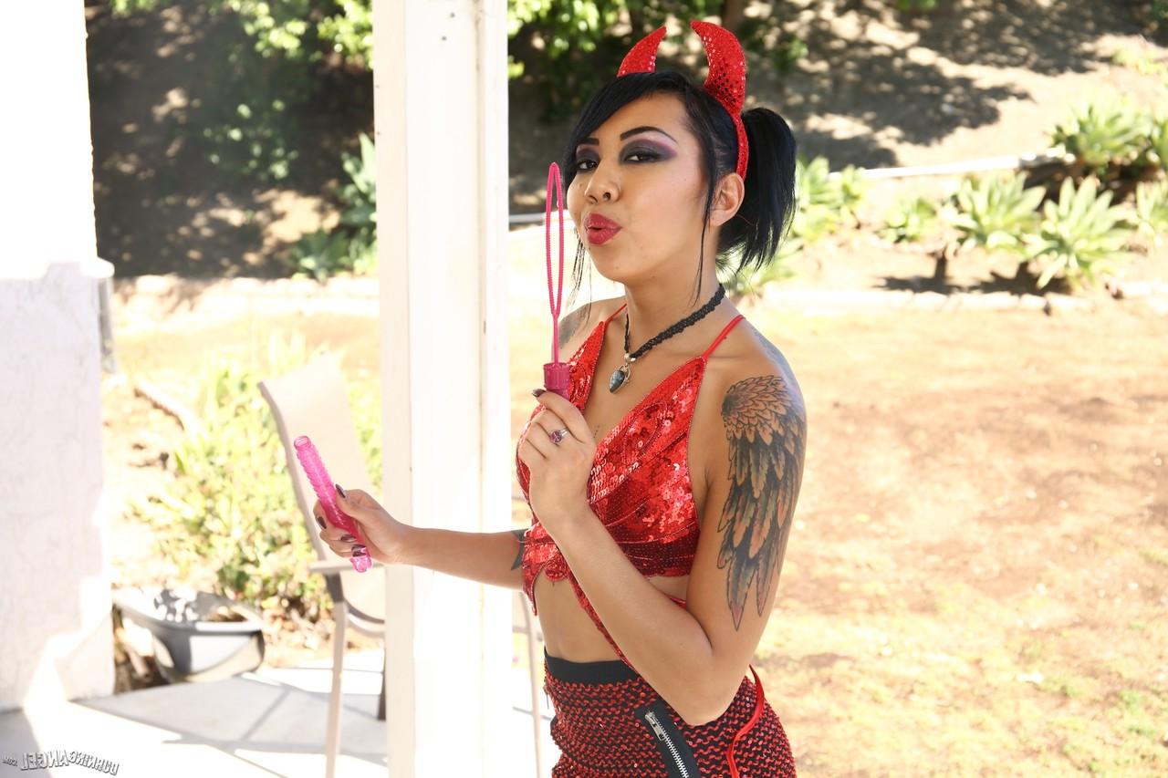 17P Horny little Asian devil Kinberly Chi does deep throat BJ before anal creampie