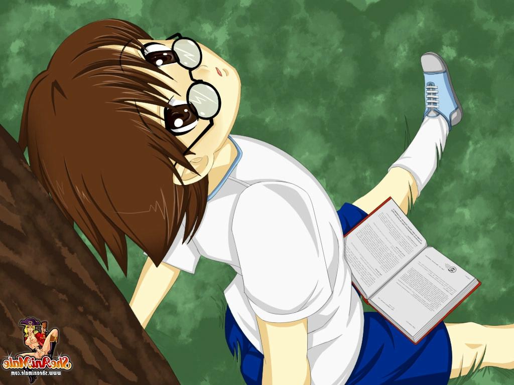 12P Cartoon witch trannies destroy young nerdy boy's asshole by the tree