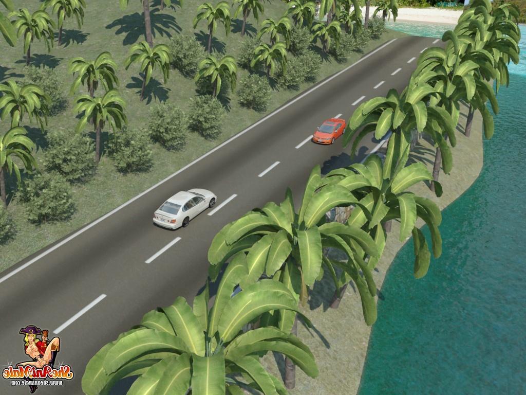 20P Une transexuelle de dessin animé a un accident et s'excuse pour le sexe anal sur la route