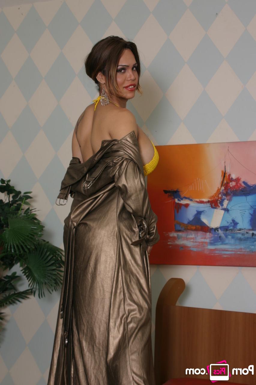 20P La transexuelle chaude aux gros seins Penelope Jolie suce et analyse son ami.