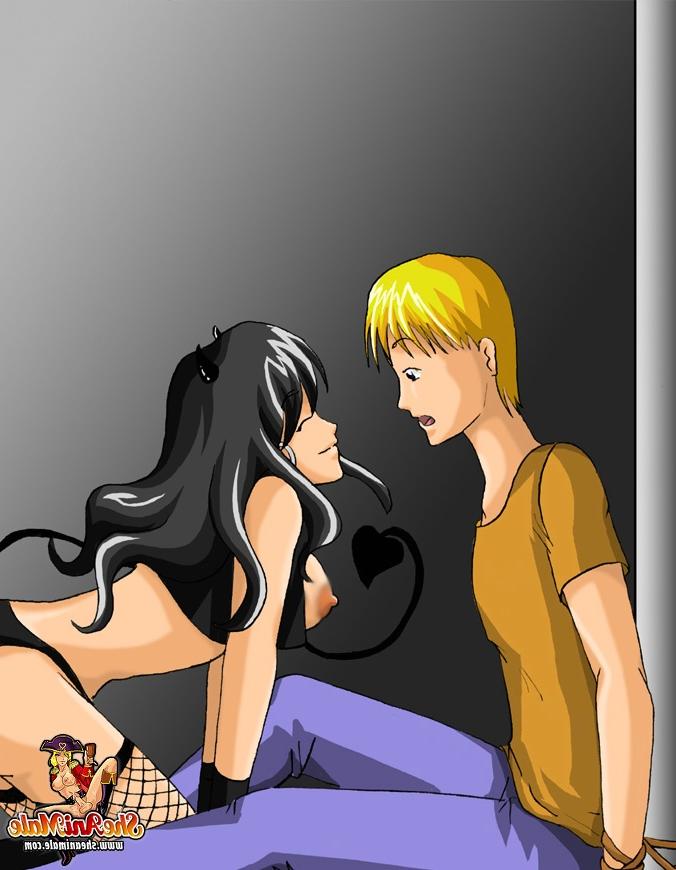 13P Animated shemale devil kidnaps a skinny guy and fucks his asshole