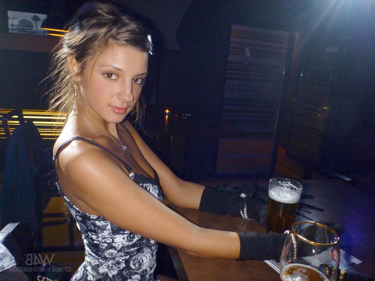20P Naughty Maria peeing outdoors while flashing pantyless upskirts with her GF
