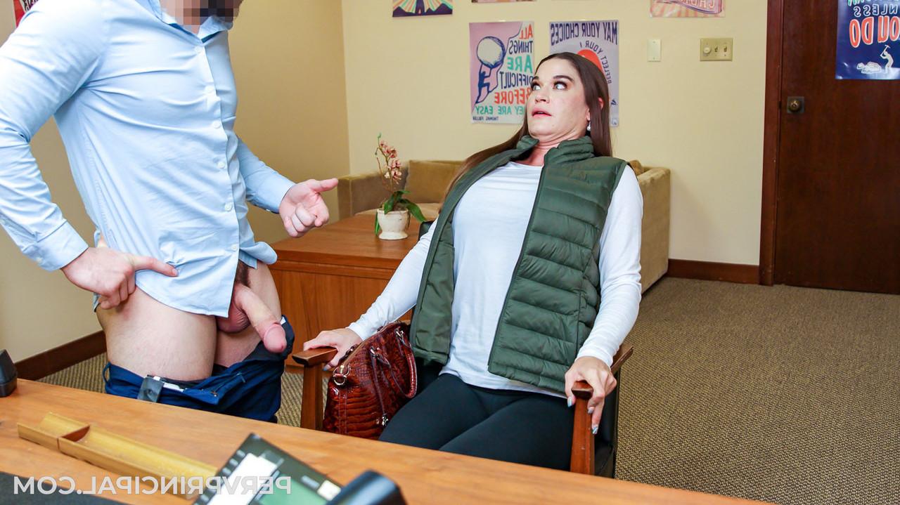 20P Naughty MILF Kendra Heart lures a hot teacher into fucking her in his office