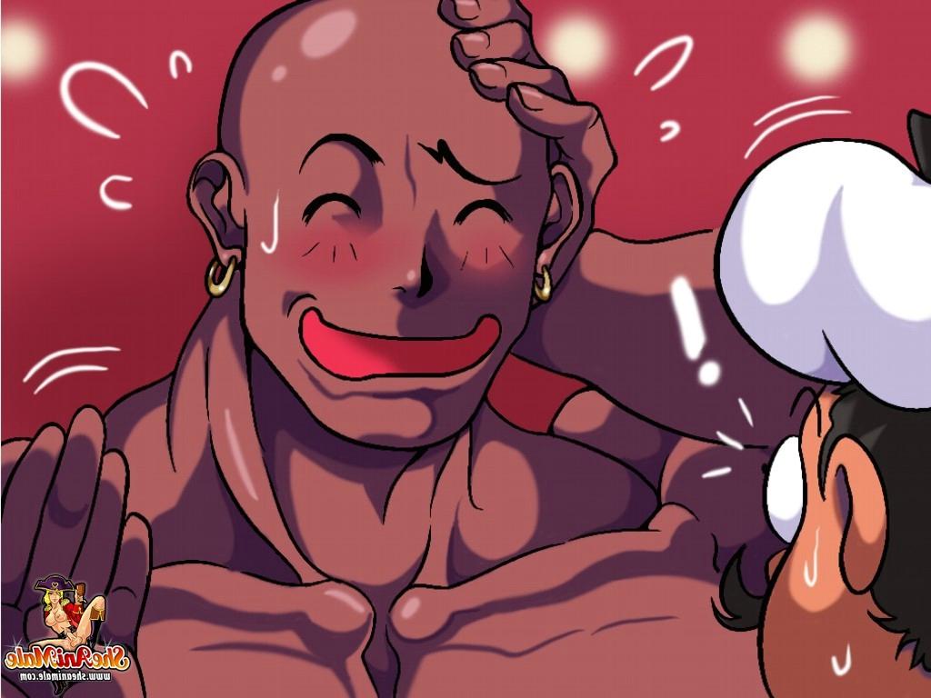 12P Stacked anime shemales enjoying a wild interracial anal 3some with a hung dude