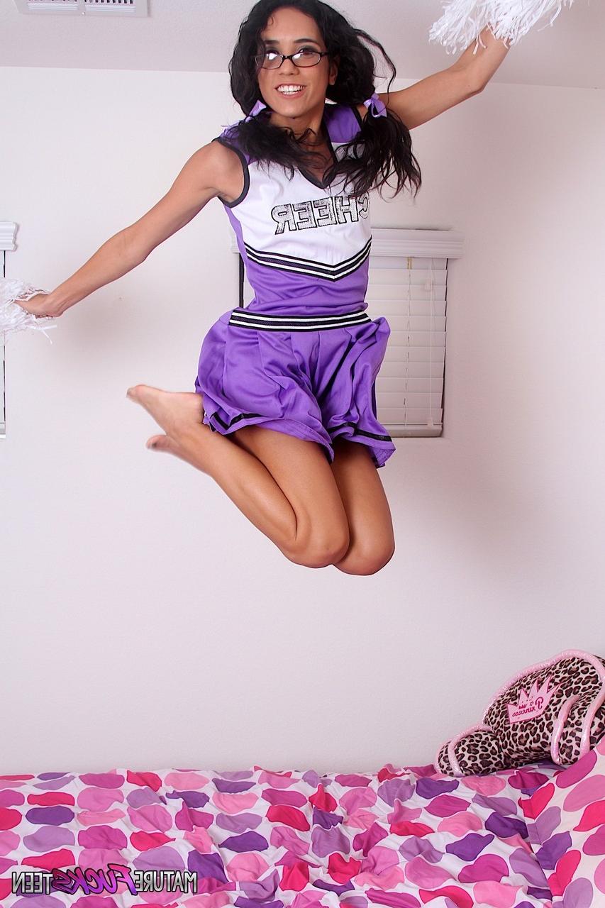 20P Skinny cheerleader Tia Cyrus gives a big dick a deep reverse cowgirl ride