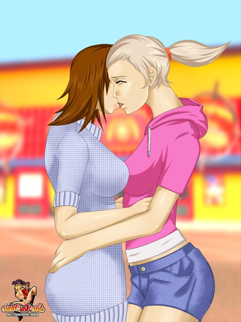 12P Des transsexuelles de dessins animés avec des bites savoureuses se baisent sous une douche mousseuse