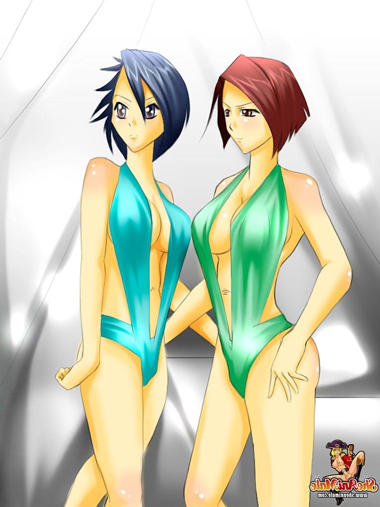 12P Animated trannies with skinny bodies strip and fuck each other on set