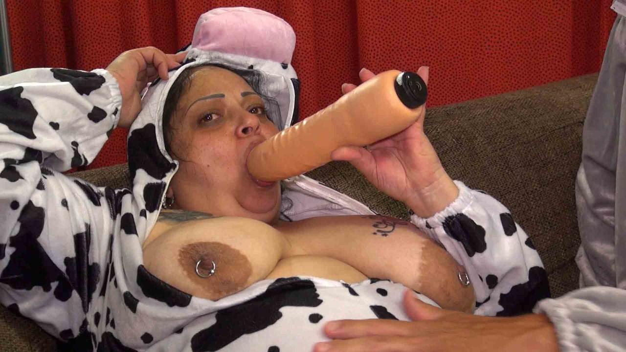 17P Hungry European MILFs in cute panda outfits getting banged by a donkey