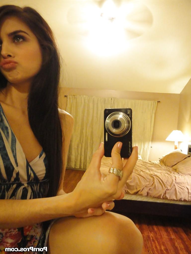 16P Naughty chick Zoey Kush snapping nude selfies in her bedroom mirror
