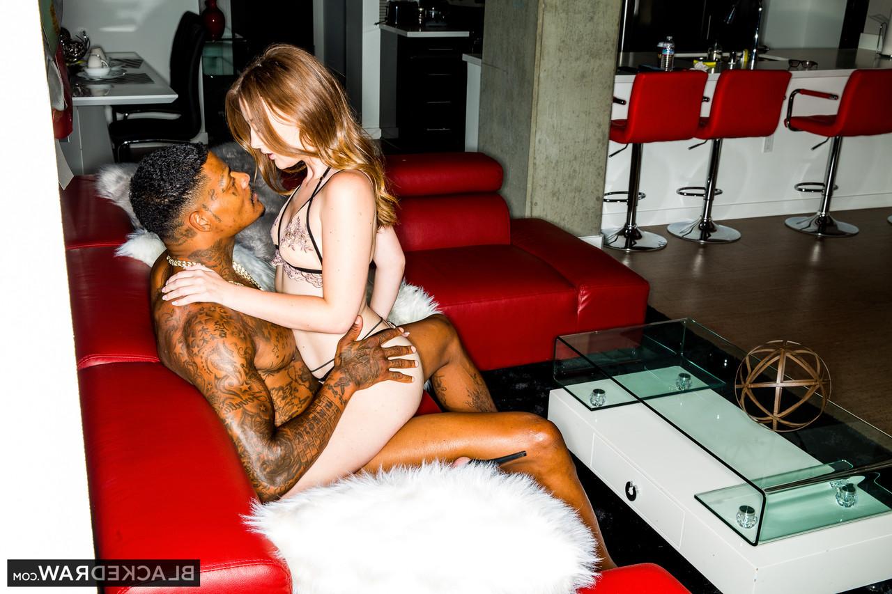 20P Short ginger Danni Rivers gets her tight pussy stuffed with a big black dick