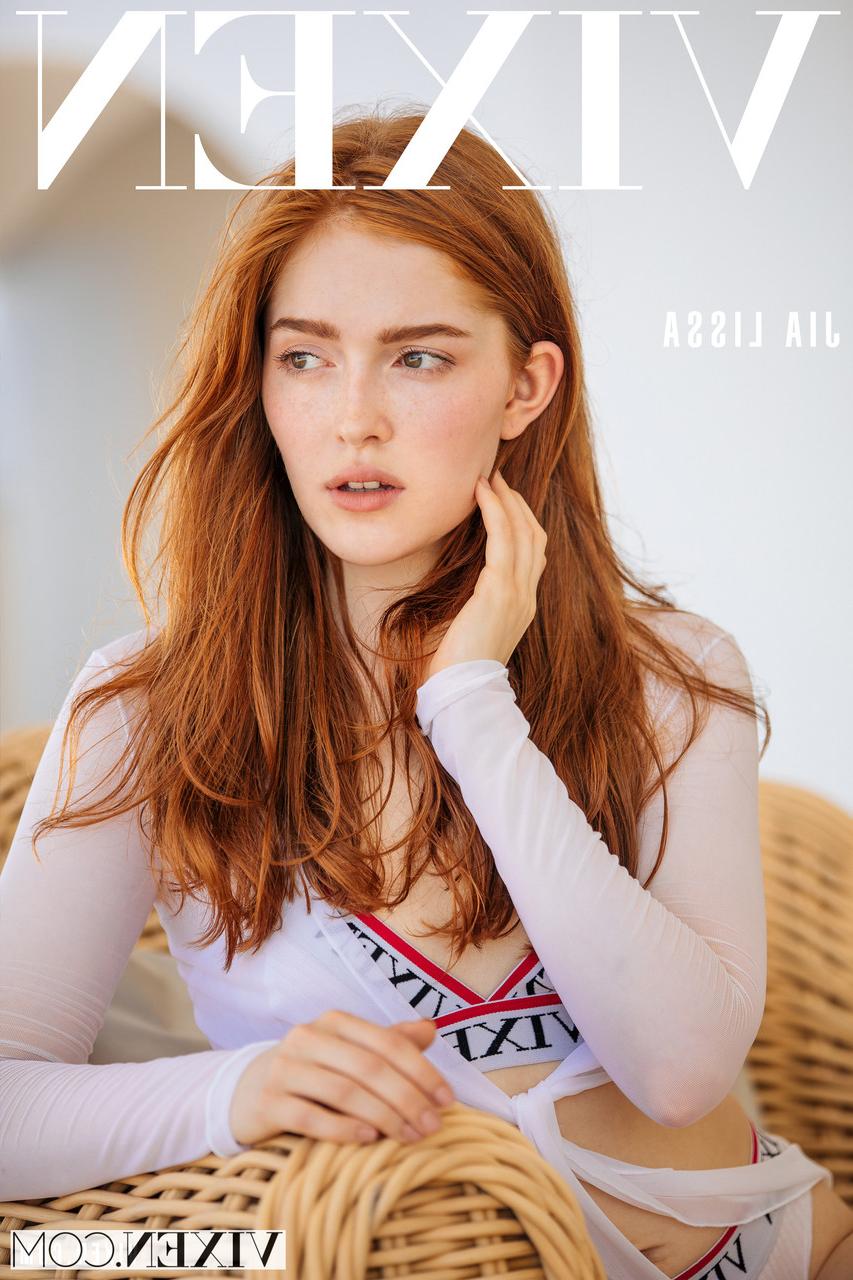 20P Redheaded Russian Jia Lissa blows a big curved dick and rides it