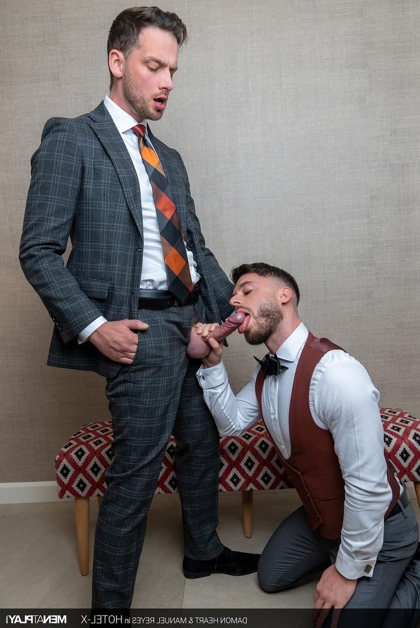 20P Gay hunks in suits Damon Heart and Manuel Reyes have hardcore anal sex