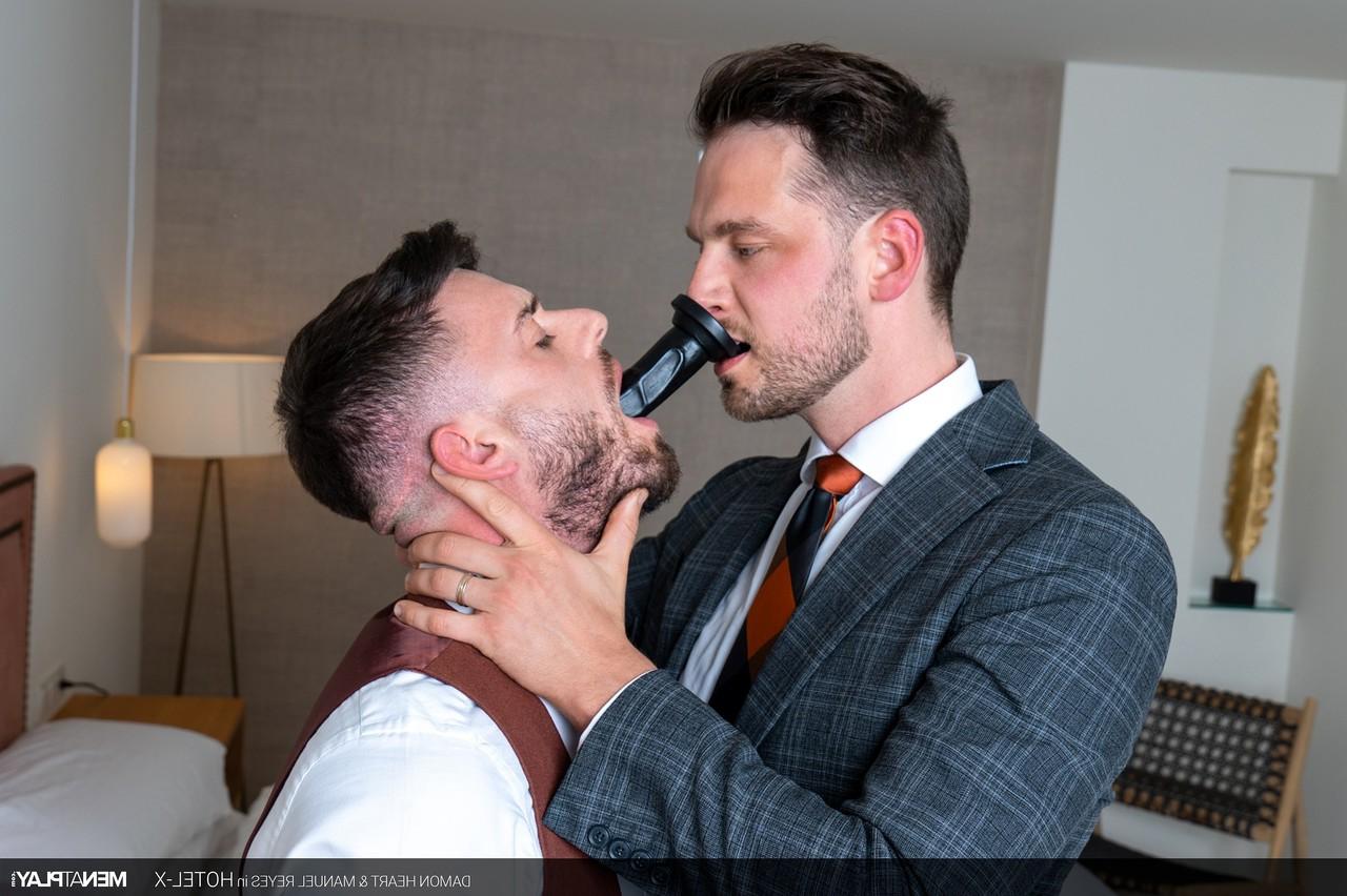 20P Gay hunks in suits Damon Heart and Manuel Reyes have hardcore anal sex