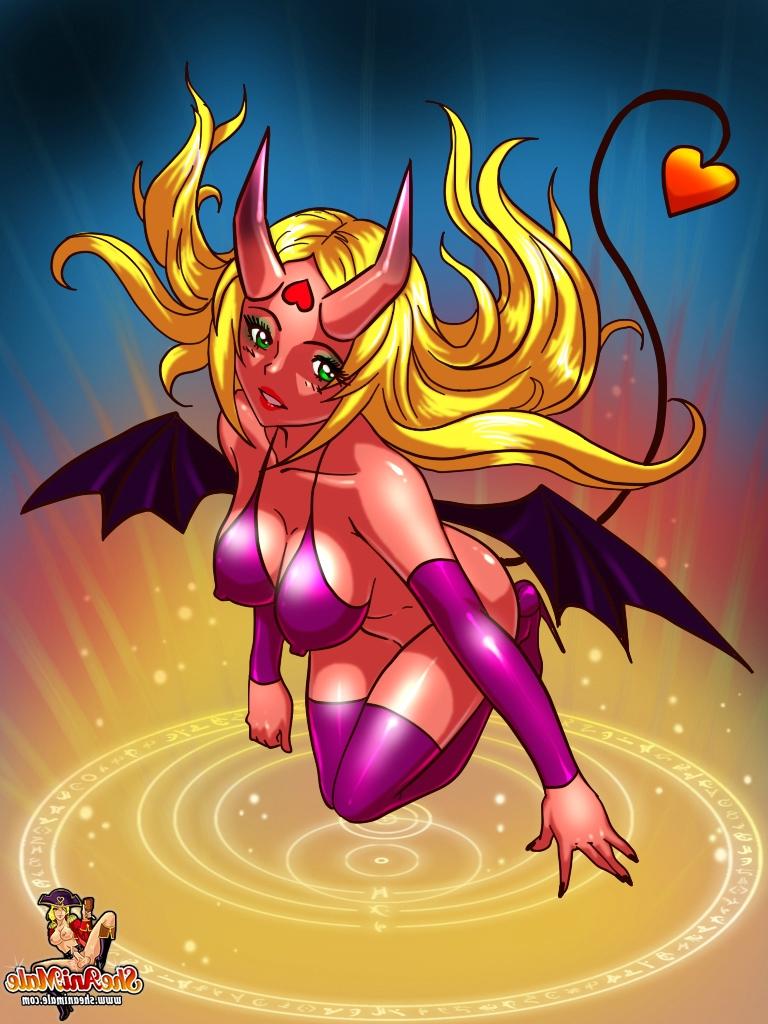 12P Animated tranny devil with amazing tits bangs a blond rock star wannabe
