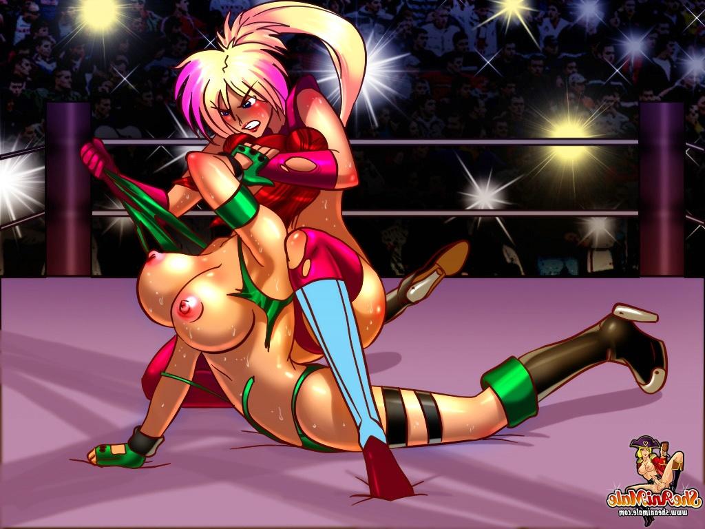 12P Lutadores travestis animados batem nos idiotas uns dos outros em um ringue de boxe
