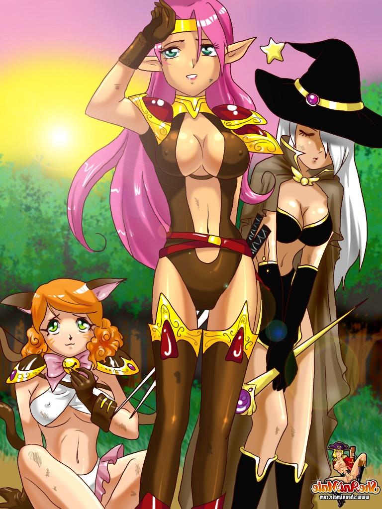12P Anime elf shemales fucking in shallow water and enjoying a lusty threeway