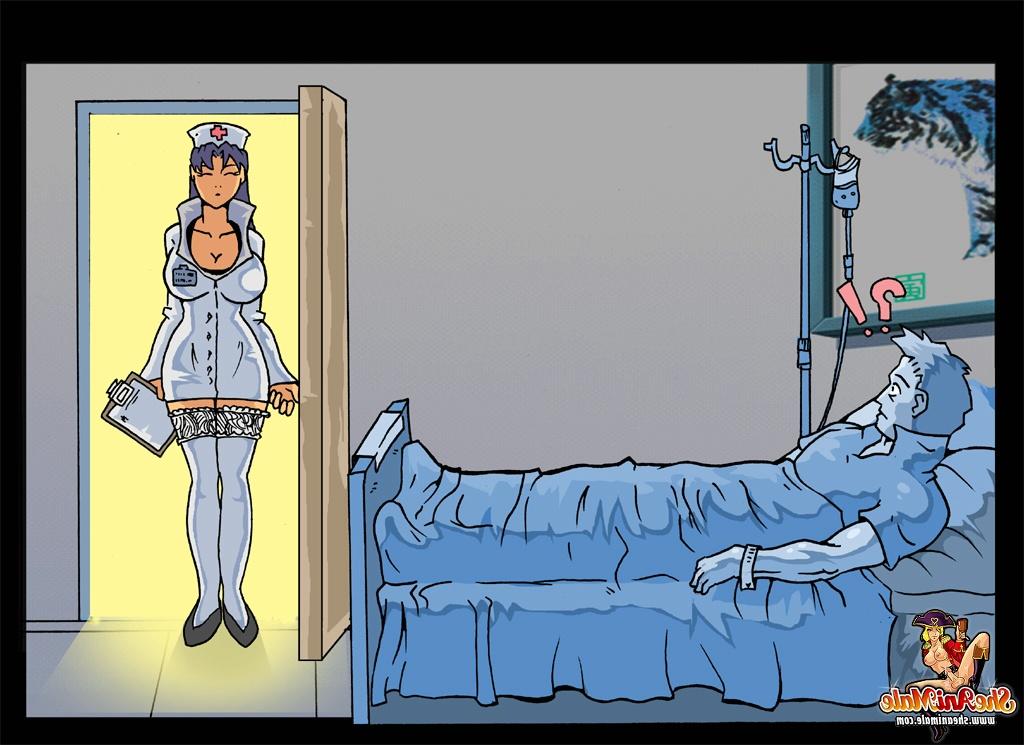 15P Die animierte Transen-Krankenschwester wird im Krankenhaus von ihrem geilen Patienten gerammt