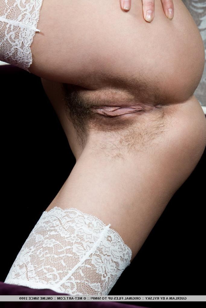 18P Petite girl Guerlain A with tiny perky tits and hairy pussy in stockings