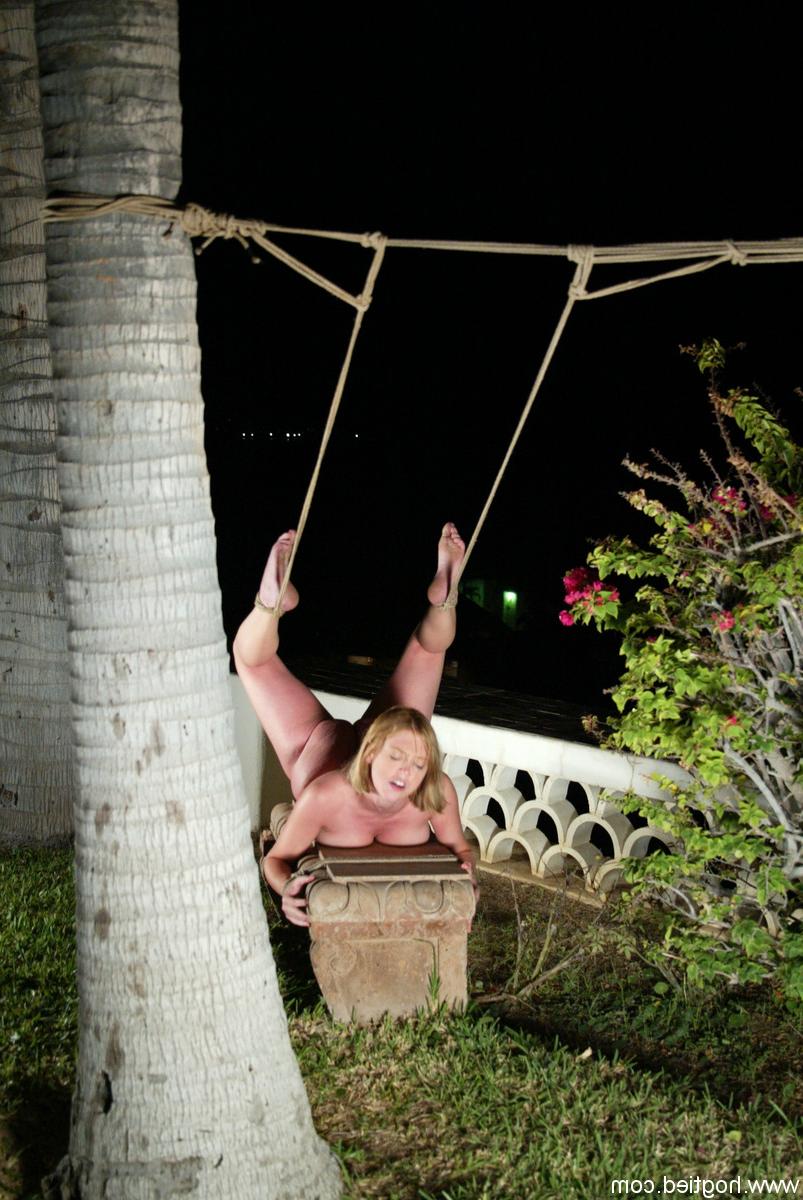 20P Naughty MILF Dee Williams gets tied up for fingering by her handler in BDSM