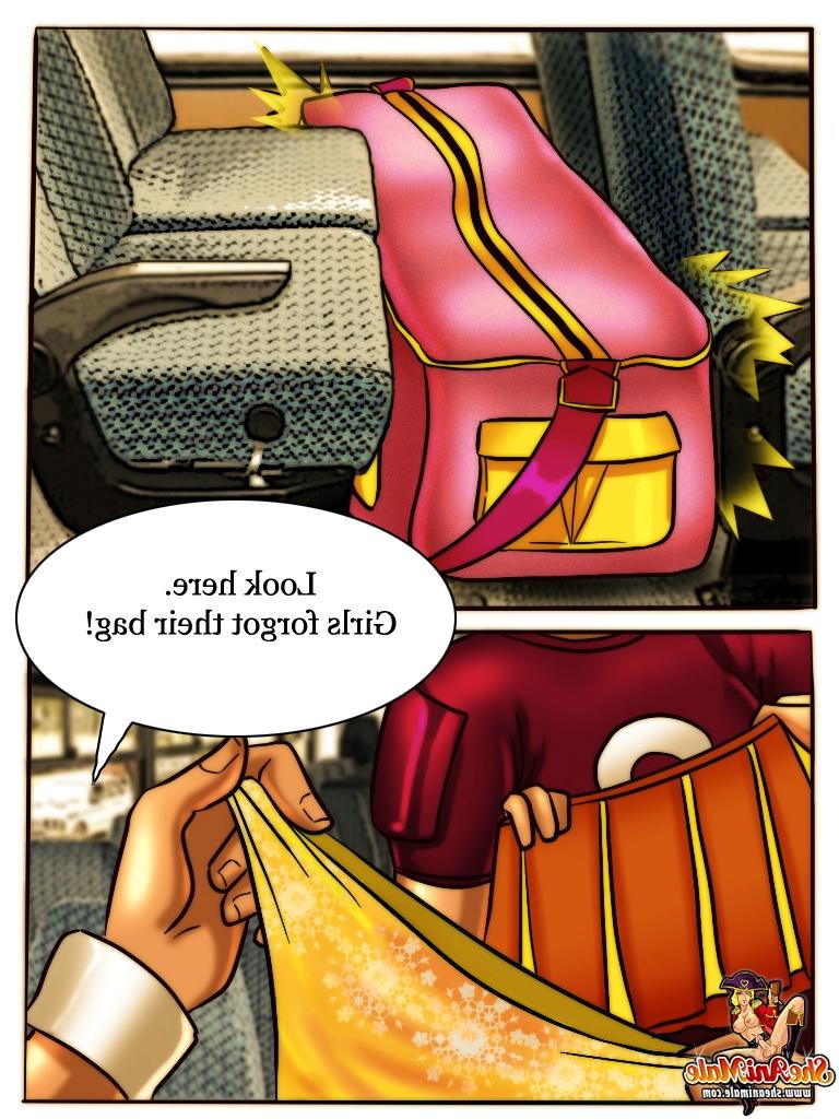 12P Animated shemale in a skirt sticks her dong in a guys rear hole in a bus