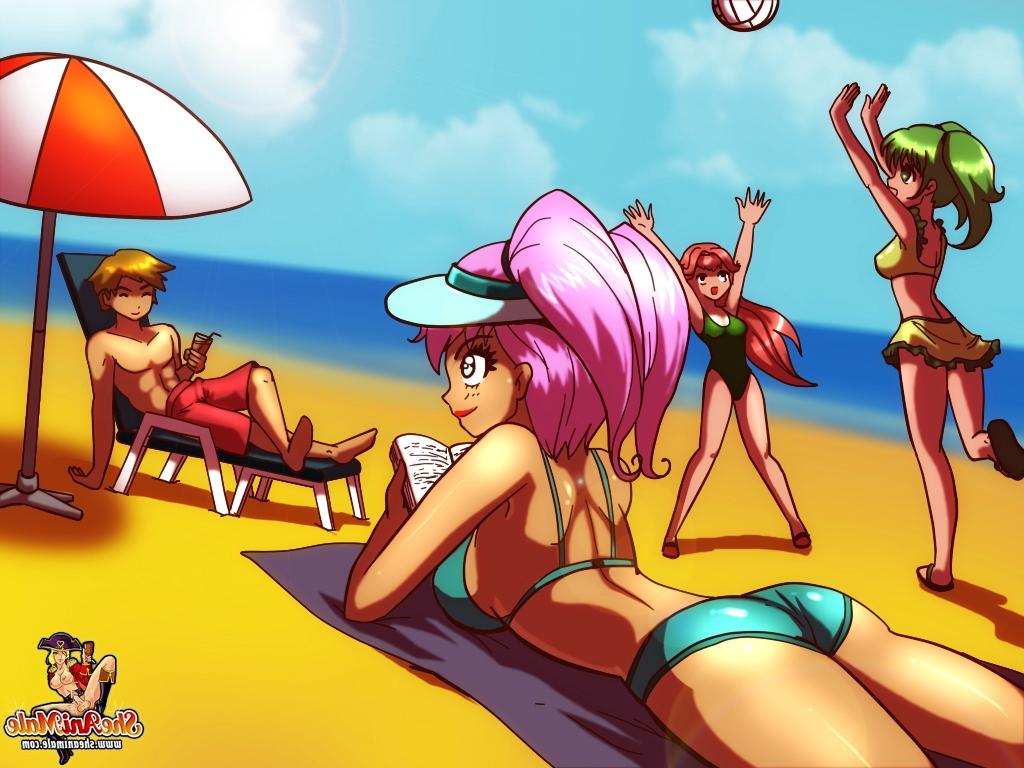 12P Travestis de anime peitudas tendo seus paus grandes masturbados por um garanhão
