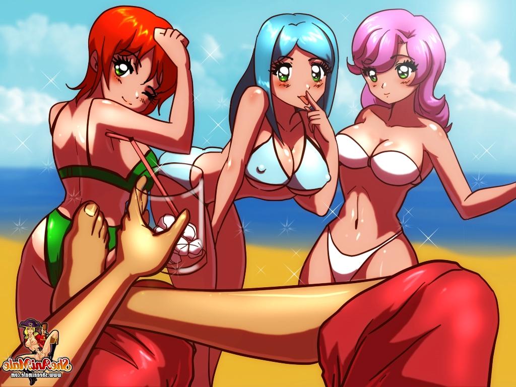 12P Travestis de anime peitudas tendo seus paus grandes masturbados por um garanhão