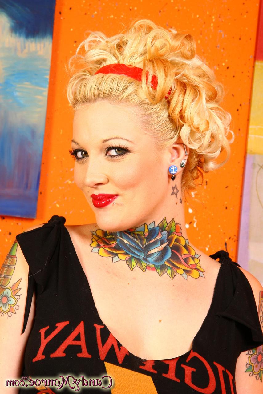 20P Tattooed diva Candy Monroe gets pounded by a BBC while cuckold hubby watches