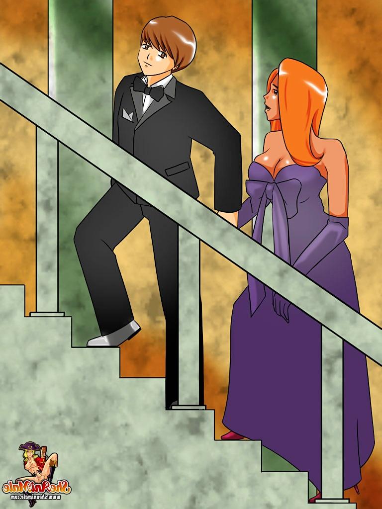 12P Animated ginger shemale slides her stiff boner in her date's asshole