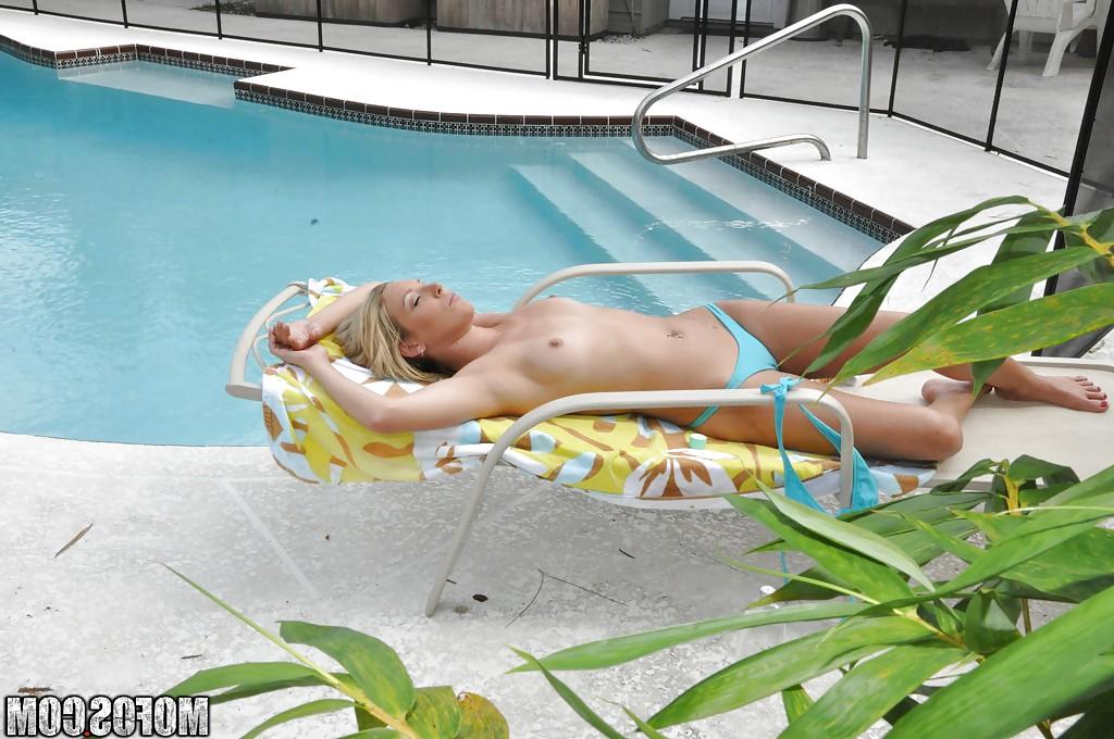16P Seductive blonde with petite ass gets shagged hardcore by the pool