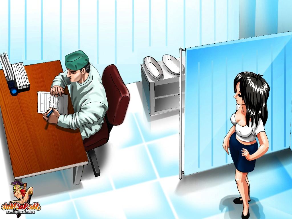 12P 素敵なお尻を持つアニメーションニューハーフが婦人科医に体当たりされる