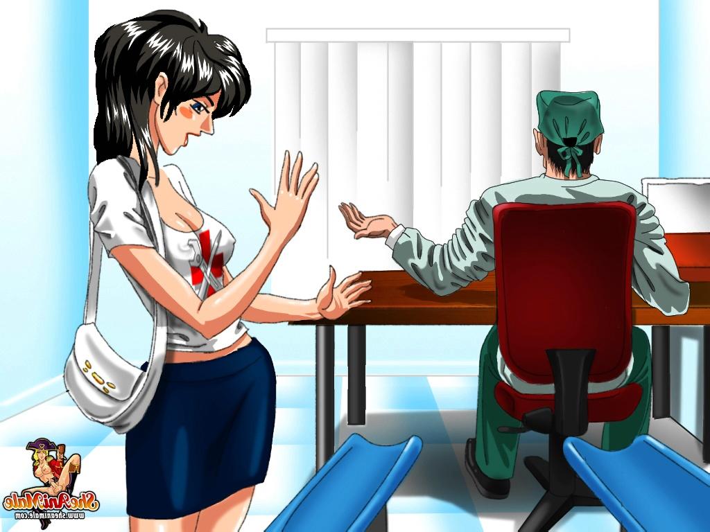 12P 素敵なお尻を持つアニメーションニューハーフが婦人科医に体当たりされる