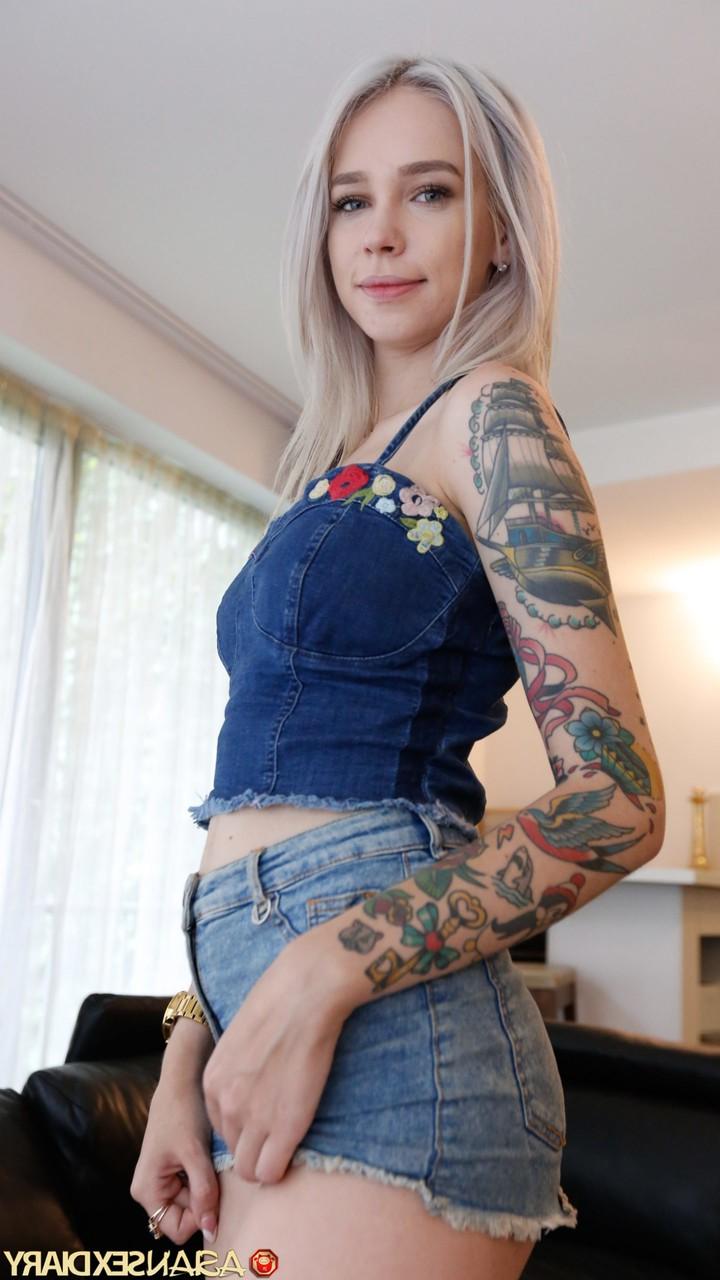 20P Inked Russian slut Arteya Dee strips & touches herself before fucking in POV