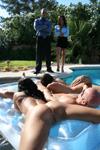 20P Teachers Savannah Stern and Rachel RoXXX give a blowjob in poolside threesome