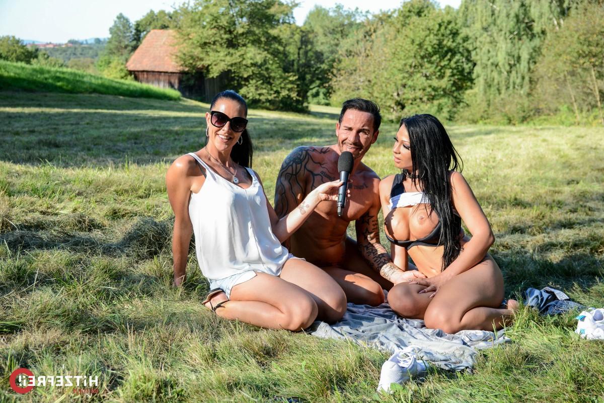 15P German couple get interviewed while having sex in a field