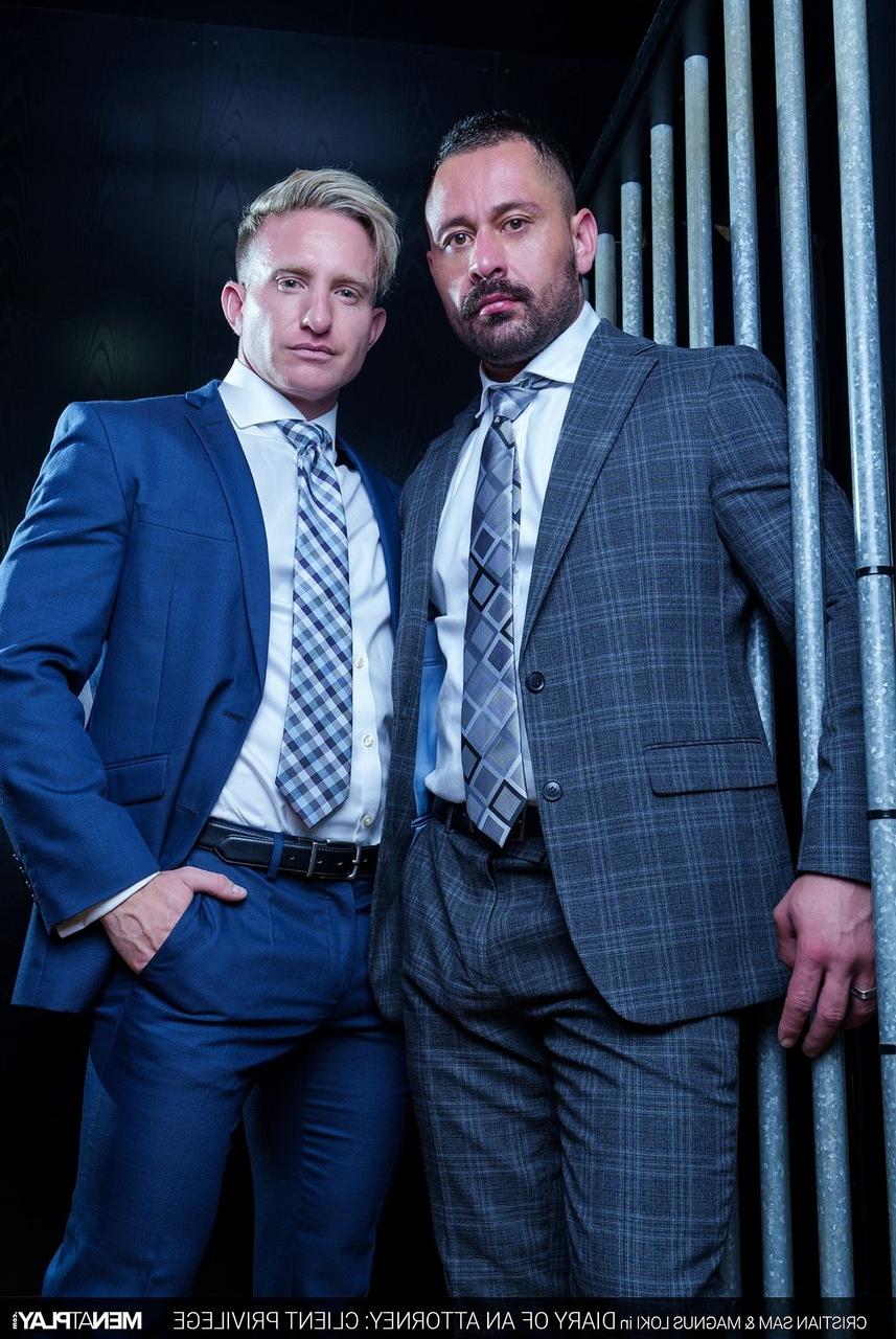 20P Muscular gay businessmen Cristian Sam and Magnus Loki ride each other's dick