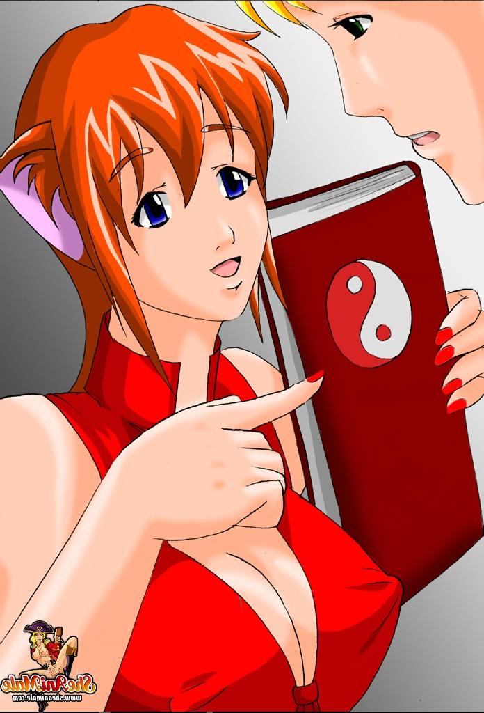 12P Foxy anime shemale folla el culo y la boca de un lindo rubio en el escritorio