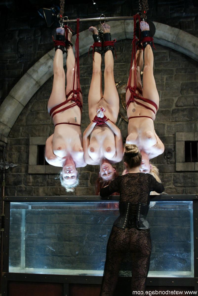 20P Escravas Jenni Lee, Jade Marxxx e Sasha Monet posando amarradas em ação BDSM