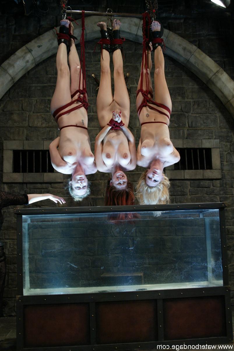 20P Escravas Jenni Lee, Jade Marxxx e Sasha Monet posando amarradas em ação BDSM