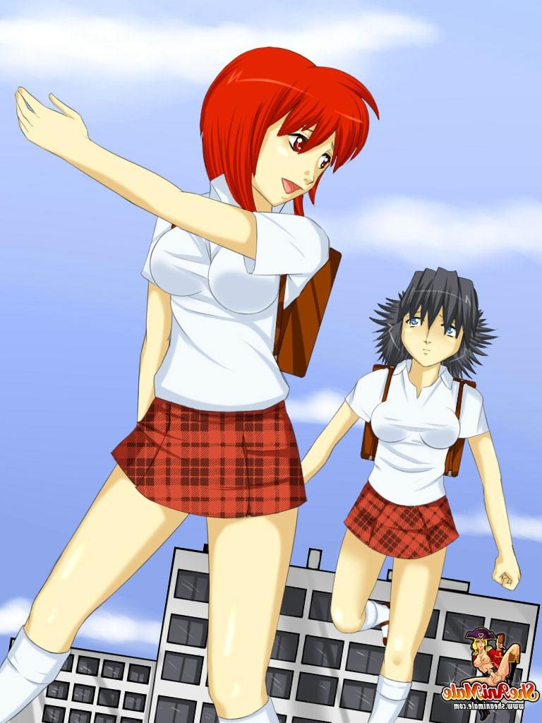 12P Pequenas colegiais travestis de anime curtindo um sexo anal a 3 com um menino bonito